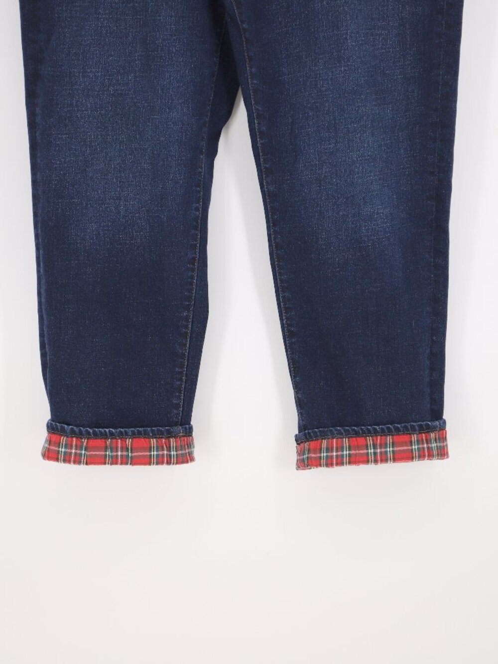 TALBOTS Tartan Trim Everyday Relaxed Jeans - Glacier Wash Det Size 14 - Picture 6 of 8